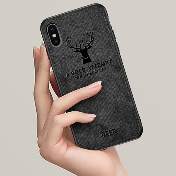 

for iphone x case deer pattern tpu soft edge for iphone xs max case cloth texture designer phone case