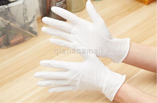 

disposable latex gloves 100pcs powerfood grade protective gloves waterproof inspection kitchen protect hand from damage cleaning gloves