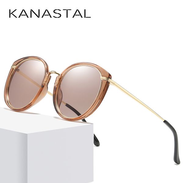 

kanastal cat eye sunglasses women brand ladies sun glasses polarized gafas de sol mujer uv400, White;black
