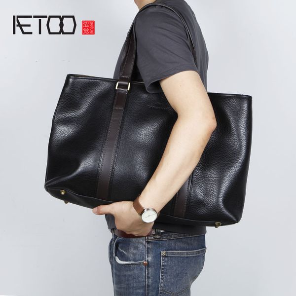 Bolso Compre Bandolera Para De Bolso Hombre AETOO Cuero Grande T0qTpw