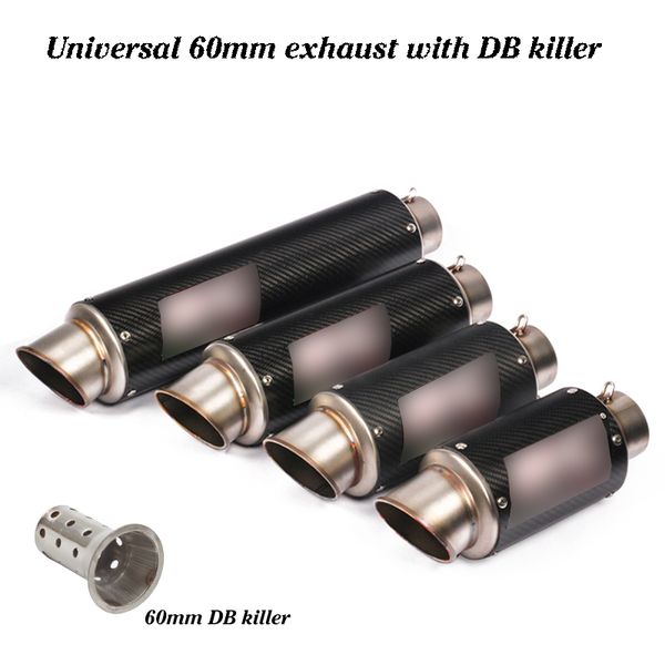 

51mm 61mm universal motorcycle exhaust muffler with db killer modified with carbon fiber for k8 ninja250 r6 s1000rr