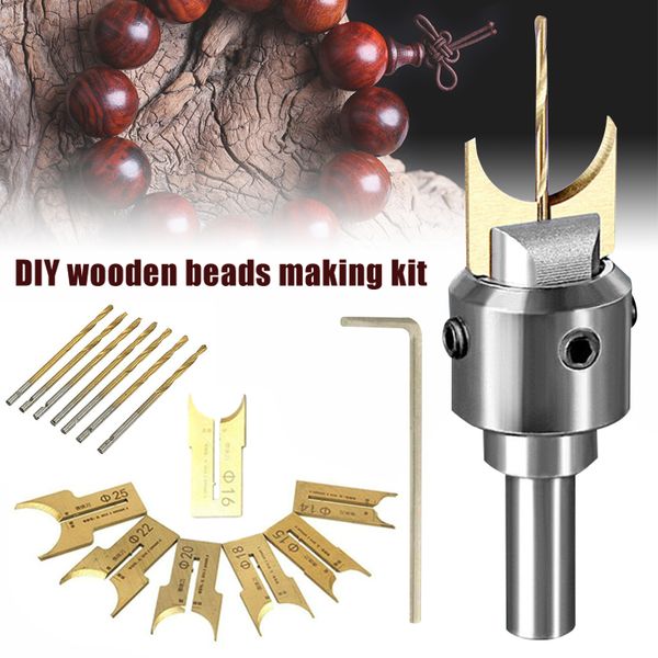 

new wooden bead maker beads drill bit milling cutter set woodworking tool kit ne