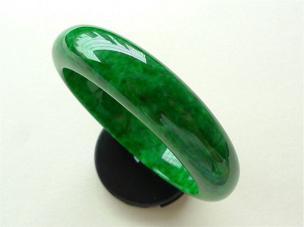 

zheru jewelry natural a-class burma jade full green 54-62mm bracelet women's jade bracelet national certificate, Golden;silver
