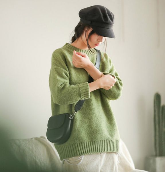 

brand women's sweater fashion women's knits & tees solid color 19fw new arrival female solid color lovely clothing size, White