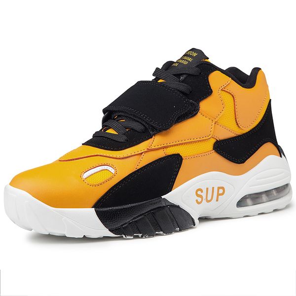 

basketball shoes men sport shoes low cut basketball sneakers air more uptempo outdoor damping basket yellow, Black