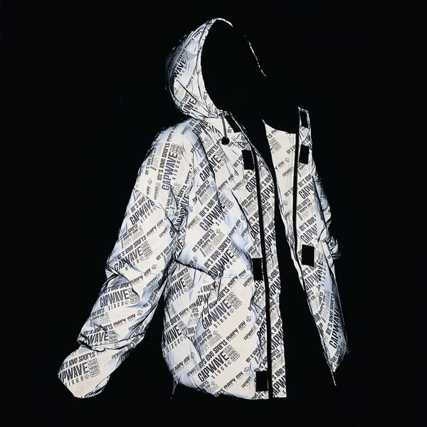 

winter jacket men 2019 large size thick down cotton clothing men's parka cotton coat reflective bright coat men's jacket, Black