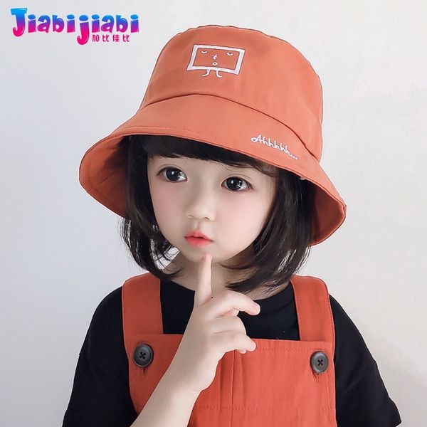

summer bucket hat for kids spring thin fabric boys girls sun shade beach hat children's baby robot fashion visor 2-8 old