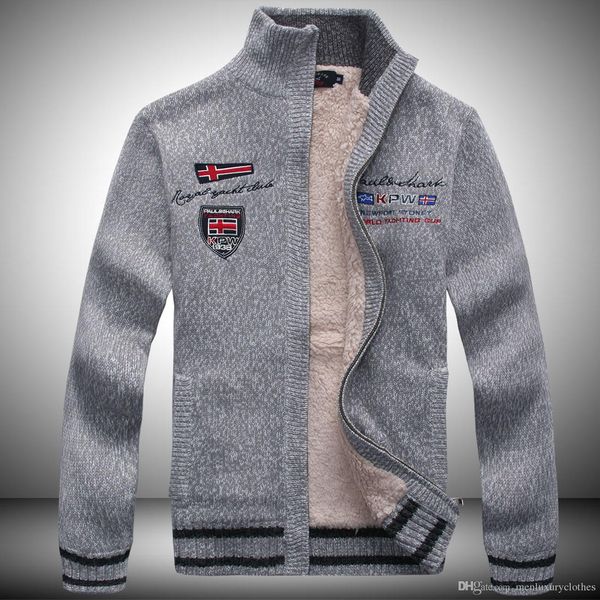 

mens sweater jackets woolen cashmere designer coats thick winter warm shark printed gentlemen coats, Black;brown