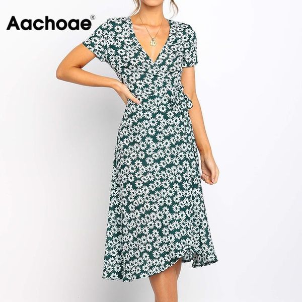 

women summer long dress 2020 boho style floral print beach dress short sleeve elegant party dress bodycon sundress vestidos xxl, Black;gray