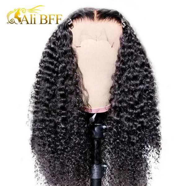 

mongolian kinky curl wig lace front human hair wigs for black women 13x4 13x6 lace frontal wig curly human hair pre plucked, Black;brown