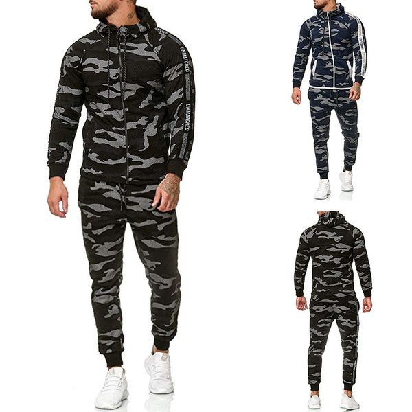 

mens letter hooded sweater lace-up sweatpants male suit winter new men's sport suits zipper hoodie keep warm running sets clothes sport, Gray