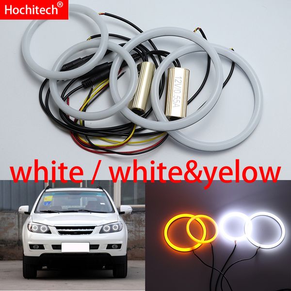 

for byd s6 2011 2012 2013 2014 white & yellow cotton led angel eyes kit halo ring turn signal light