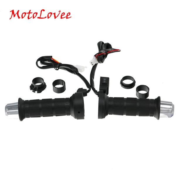 

motolovee motorcycle 7/8" 22mm electric grips 12v heated handlebar grip motor tricycle with bar end plugs