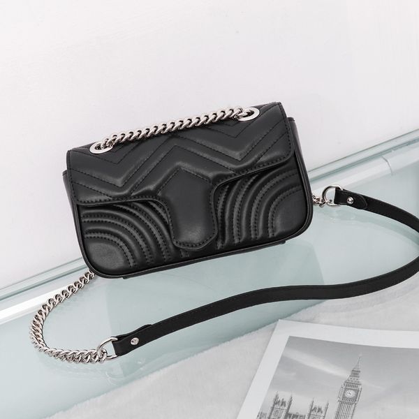 Top Quality Women Shoulder Bag Silver Chain Bag Crossbody Pure Color Handbag Crossbody Messenger