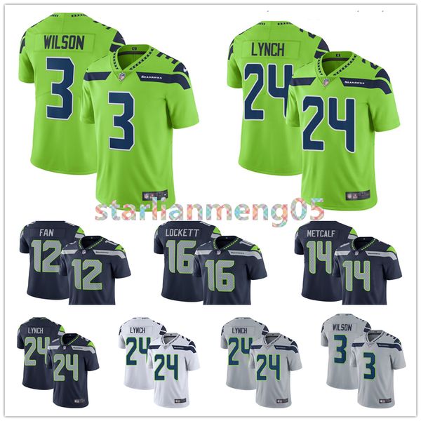 

men's 24 marshawn lynch #3 russell wilson 14 dk metcalf seahawks jersey seattle 49 shaquem griffin 16 tyler lockett football jerseys, White;yellow