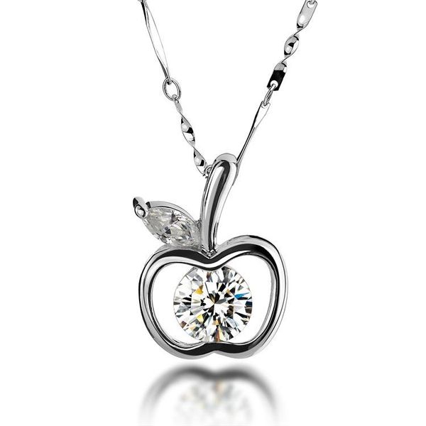 

silver necklaces & pendants for women silver 925 apple pendant for necklace rhinestone pendant for chunky necklace novel chain necklaces