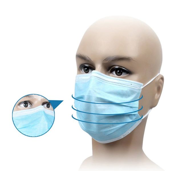 

wholesale face mask 3 layer ear-loop air dust pollution protection masks mouth cover 3-ply non-woven disposable mask soft breathable outdoor