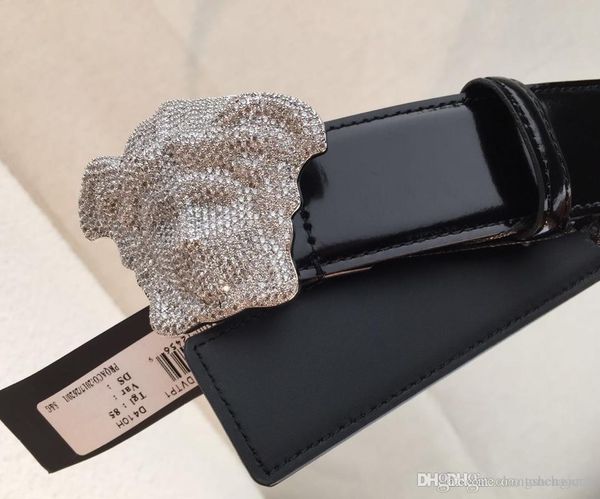 

2019 famous designer fashion classic belt brand men and women high-quality luxury full of star button belt, Black;brown