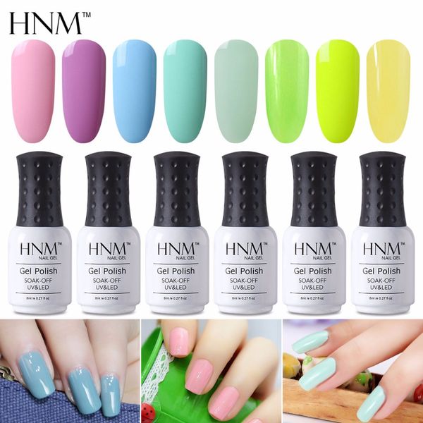 

hnm 8ml summer light color nail gel stamping paint nude summer gel nail polish varnish uv led gellak green color gelpolish, Red;pink