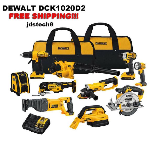 

Dewalt dck1020d2 20v max lithium ion 10 tool combo kit