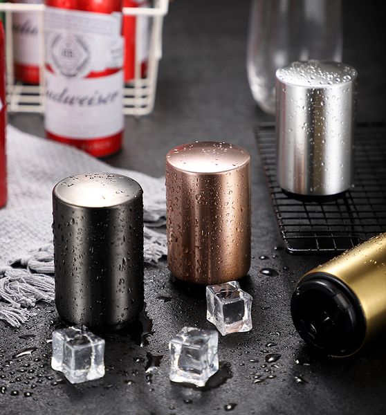Stainless Steel Magnet-Automatic Beer Bottle Opener Silver Push Down Bottle Open