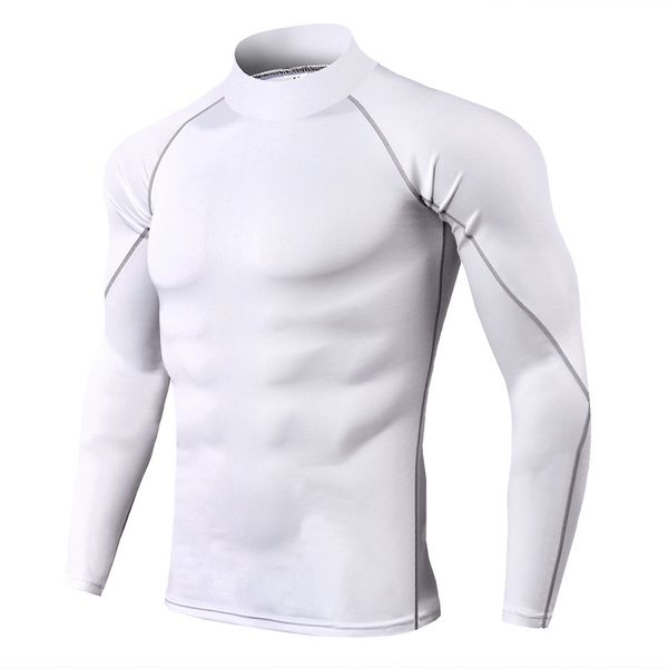 

running shirt men new quick dry bodybuilding sport t-shirt long sleeve compression gym t shirt men fitness tight rashgard top, White;black