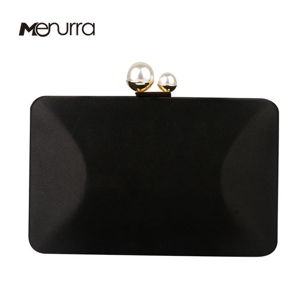

women satin clutch purse handbags/crossbody hardcase evening bag with pearls closure for party