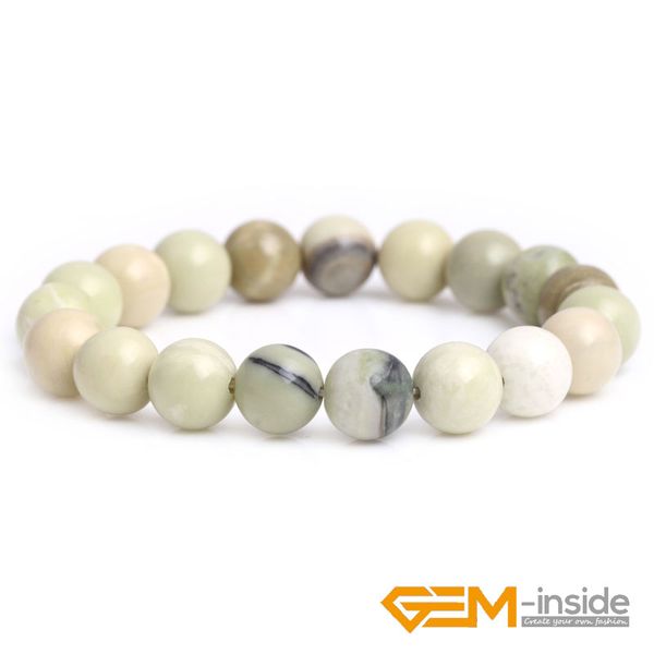 

gem-inside natural 4mm yellow australia butter jades round shape beaded stretch fashion bracelet simple gifts 7" wholesale, Black