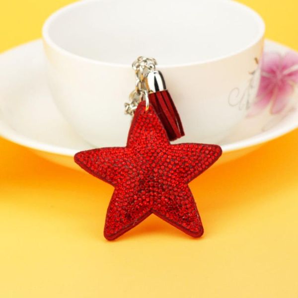 

key ring hang bag charms star pendant crystal rhinestone star keychain novelty souvenir gifts key chain, Silver
