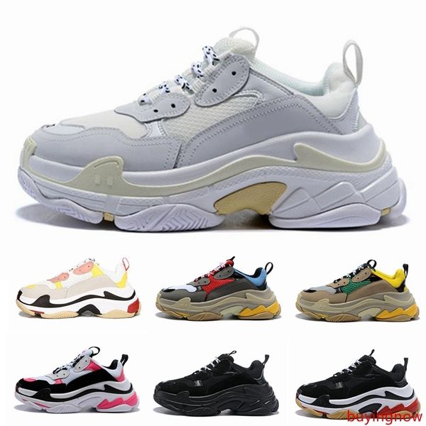 

paris 17fw triple-s walking shoe luxury dad shoes chaussures femme triple s 17fw designer sneakers for men women vintage old grandpa trainer