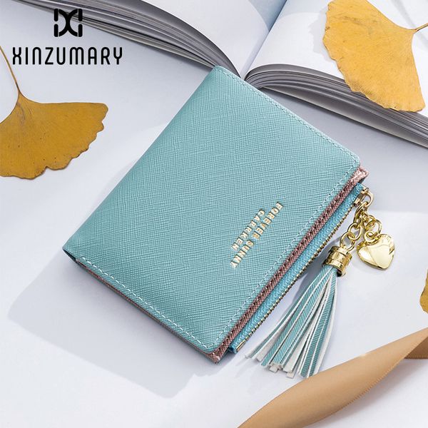 

solid square short matte wallet fashion casual lady clutch bag zipper buckle sewing thread wallet portefeuille, Red;black