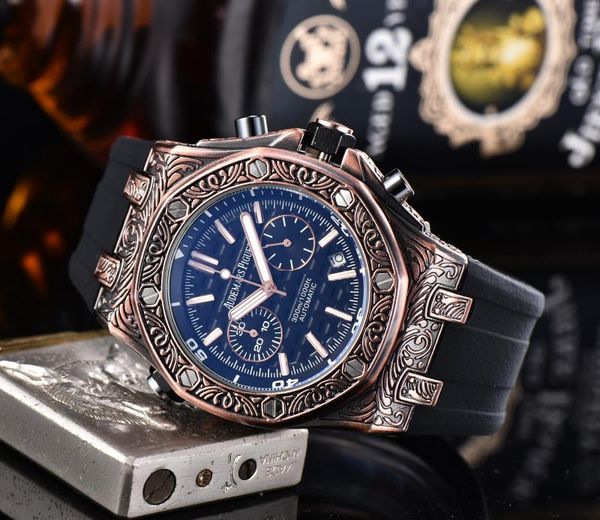 

relogio masculino luxury mens watches brand men military sport wristwatch silicone strap elegant quartz luxury wristwatch erkek saat, Slivery;brown