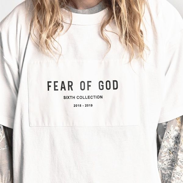 

FOG Fear of God 6th Collection TEE Хип-Хоп Простая Улица Скейтборд Футболка Лето Мужчины Женщины