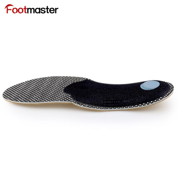

foot master insoles cowhide foot arch full pad men/women correction flat insole latex non-slip massage absorption, Black