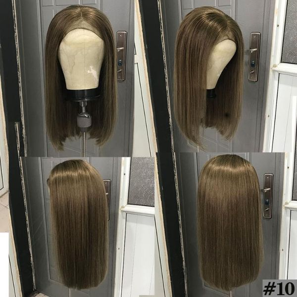 

today only brazilian hair straight lace front human hair wigs 150% density highlight color brown lace front wig remy 8-16'', Black;brown