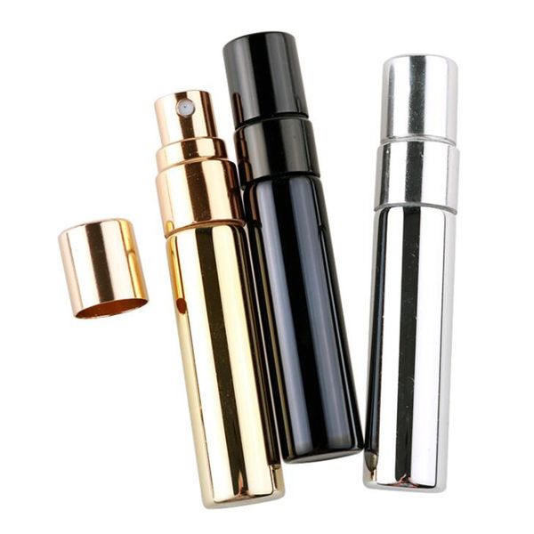 

5ml mini refillable perfume bottles gold silver black perfume atomizer travel bottles glass spray bottles for essential oils fragrance