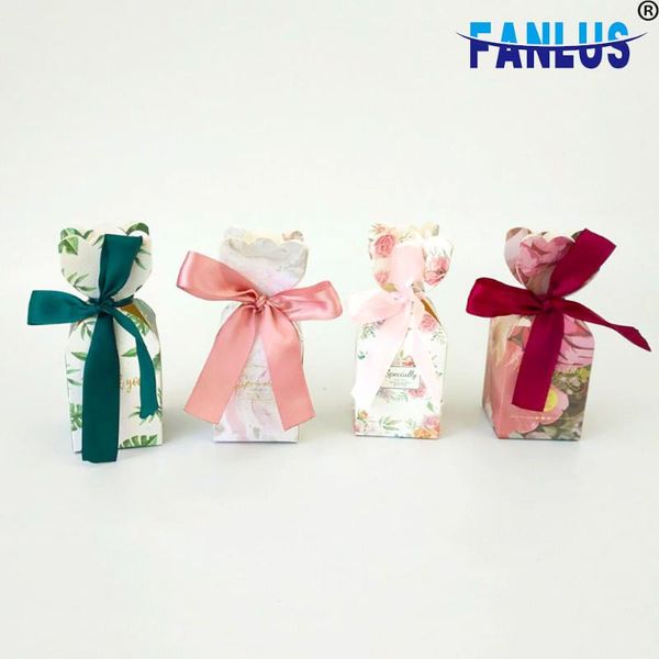 

gift wrap 50pcs/set flower ribbon candy box decorations happy birthday party favors boxes wedding and gifts decor supplies