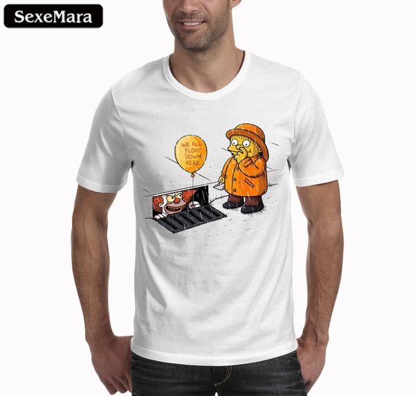 

2018 IT movie T Shirt Men's stephen king printed High Quality clown Tops Tees fear halloween pennywise Custom male t-shirt