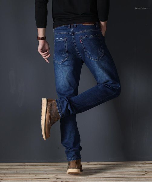 

men jeans summer light washed stretch mens jeans with button slim straight mid waist, Blue