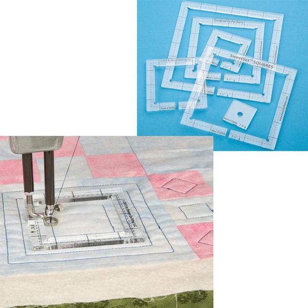 

acrylic patchwork quilting template ruler square longarm for straight edge or stitching-in-the-ditch foot #sssq-3mm#sssq-5.8mm, Black