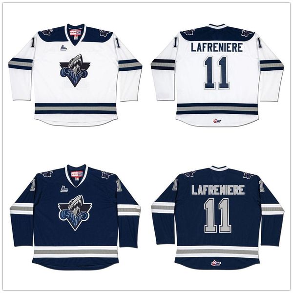 

alexis lafreniere #11 rimouski oceanic chl navy blue white ice hockey jersey men's stitched custom number name jerseys, Black;red