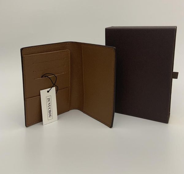 

women leather passport cover brand credt card holder men business travel passport holder wallet covers for passports carteira masculina box, Brown;gray