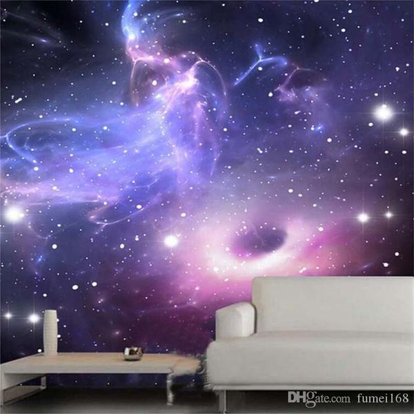 Custom 3d Stereoscopic Universe Stars Galaxy Ceiling Mural Wall Painting Ktv Living Room Bedroom Background Wallpaper Murals 3d Desktop Widescreen