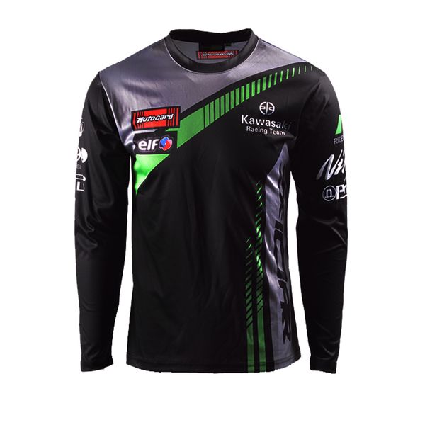 

Team Racing Футболка с длинным рукавом для Kawasaki MOTO GP Мотоцикл Mococross MX Ninja Футболки Джерс