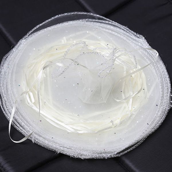 

round white organza pouch package gift bags wedding jewelry storage