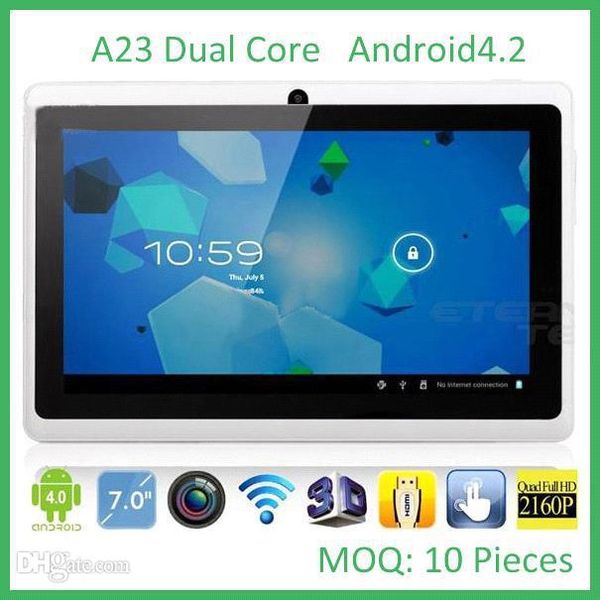 

Free hipping 7inch 7 inch a23 dual core tablet pc allwinner android 4 4 kitkat capacitive 1 5ghz ddr3 512mb ram 4gb dual camera wifi mq10