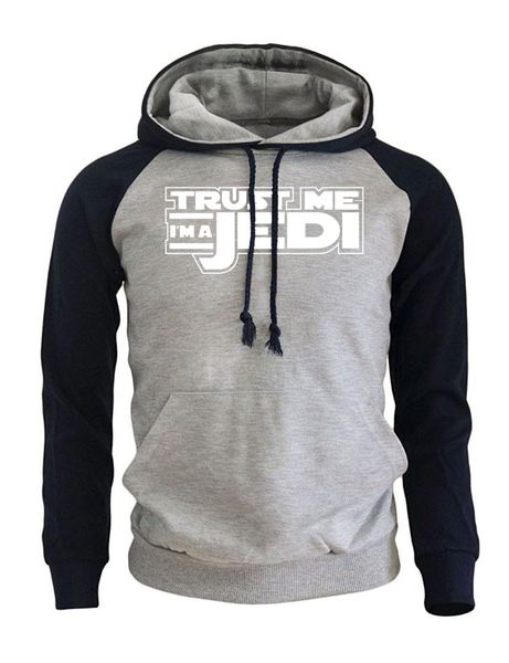 

fashion hoody for men 2017 new arrival autumn winter raglan hoodie sweatshirt letter print trust me i am jedi hip hop streetwear, Black