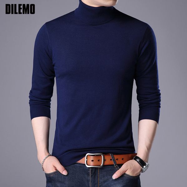 

2018 new fashion brand sweater for mens pullovers slim fit jumpers knitwear turtleneck autumn korean style casual mens clothes, White;black