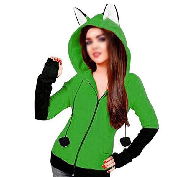 

women's jacket ladies hoodie sweatshirt fashion drawstring sweater pullover jumper outwear, Black;brown