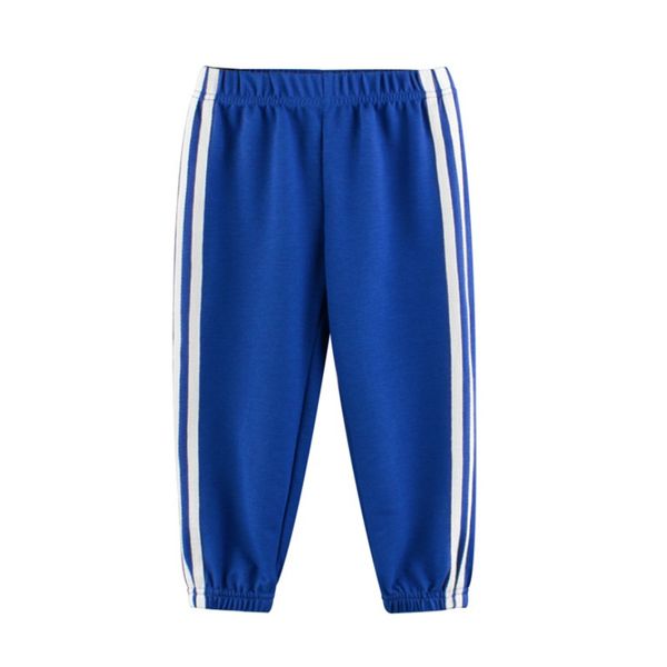 

fashion girl pants boys sport trousers pure color side stripe sports leggings for kid pants kids leggings outwear 1-9t, Blue